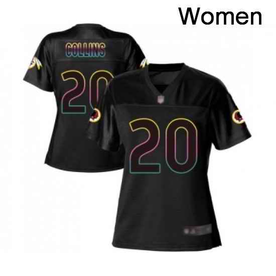 Womens Washington Redskins 20 Landon Collins Game Black Fashion Football Jersey